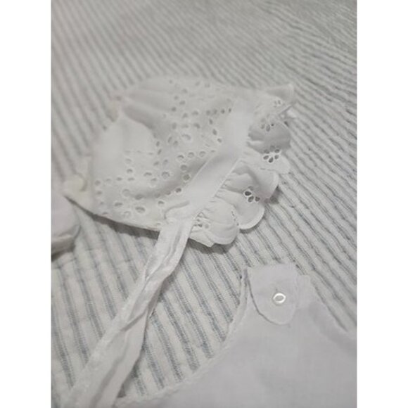 Vintage 60s CHERUBS Designer Collection Baby Christening Gown Slip Bonnet Set NB - Picture 3 of 16